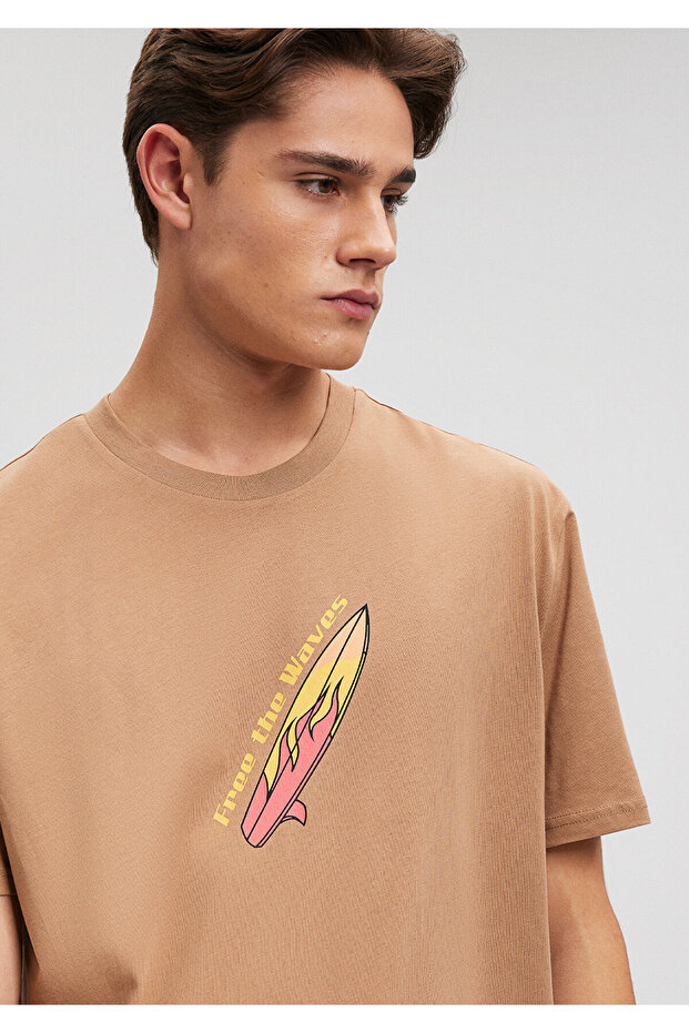 Printed Brown T-shirt, Loose Fit / Relaxed Cut 0612060-82337