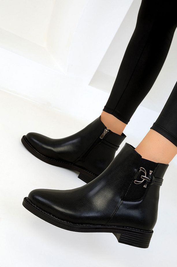 Siyah Kadın Bot & Bootie 19585 - 2