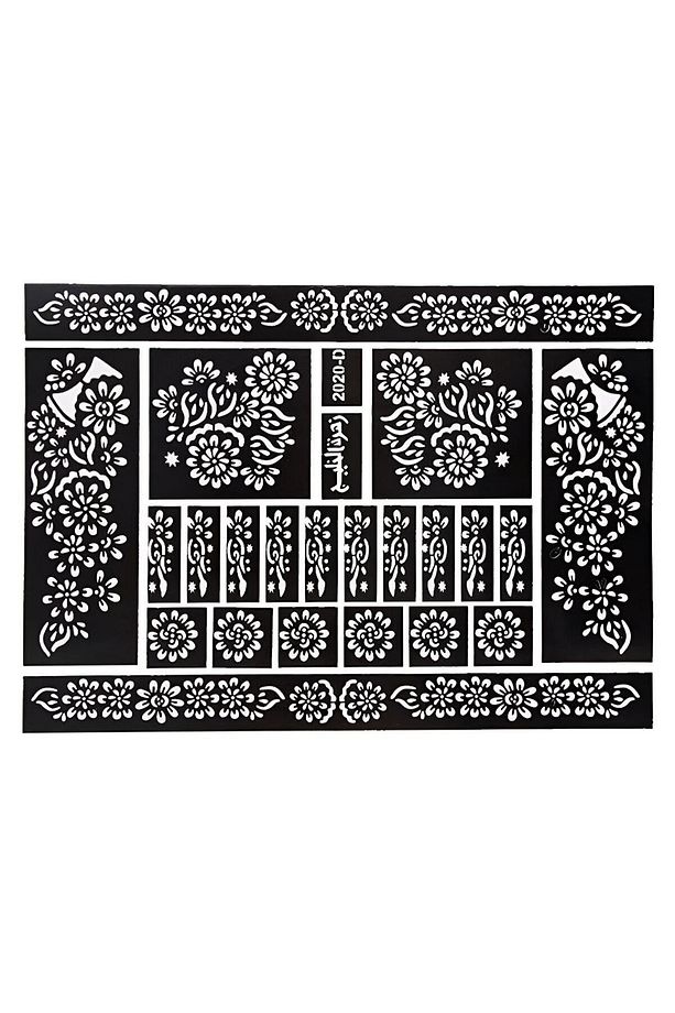 Henna Hint Kınası Kırmızı Ve El Süsleme Şablonu  Hint Kınası Seti -Hint Kınası&Kına Deseni 2'Li Set - 3