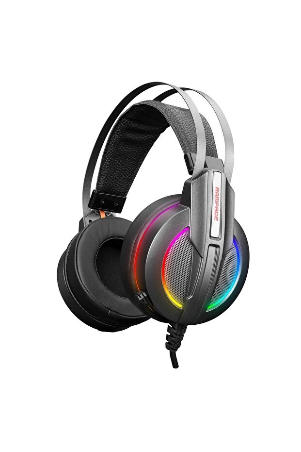 Rm-k6 Stark Usb 7.1 Double Rgb Efekt Metalik Gri Surround Gaming Oyuncu Mikrofonlu Kulaklık - 1