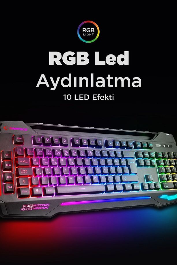 Kb-r63 Stage Rainbow Rgb Aydınlatmalı Makrolu Gaming Oyuncu Klavyesi - 2