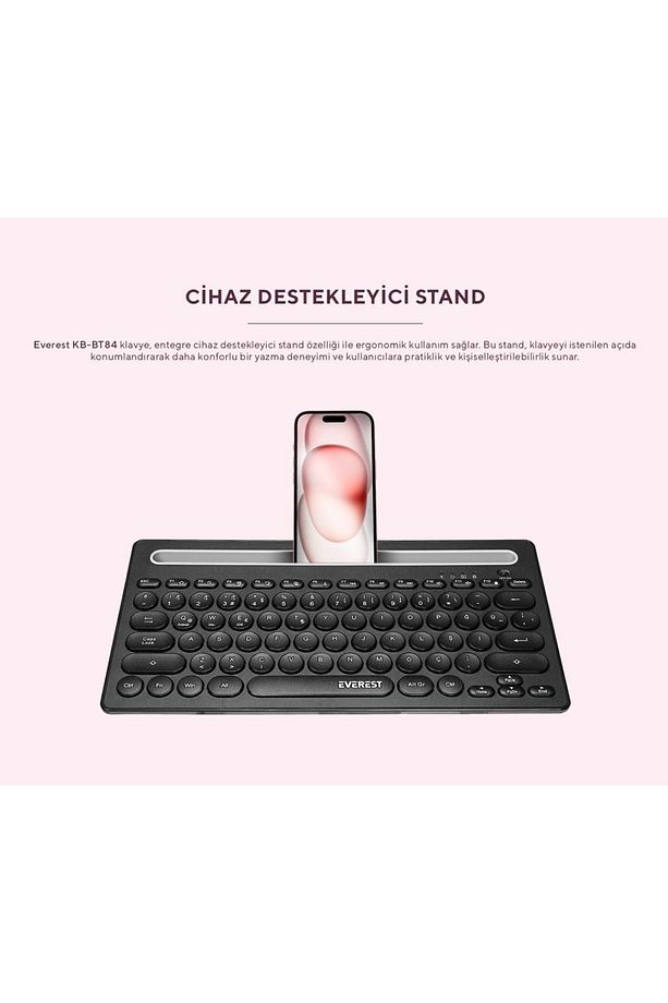 Bluetooth Ultra İnce+Şarjlı Q Mac/Win/Android/Ios Uyumlu Kablosuz klavye - 3