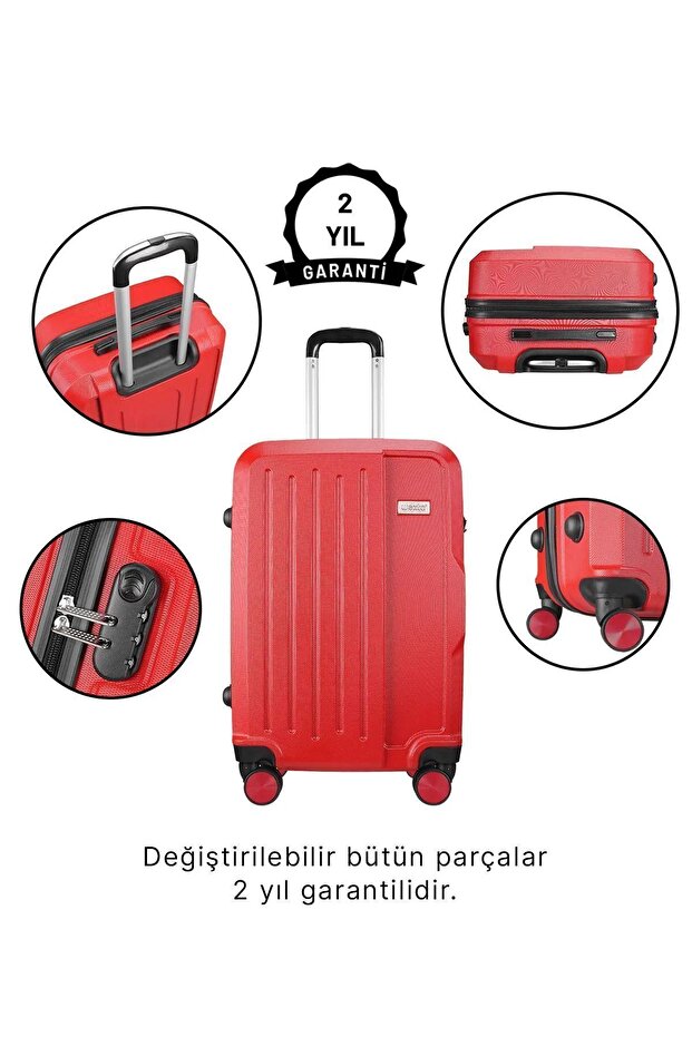 Wx-210 Kırmızı Orta Boy Valiz - 6