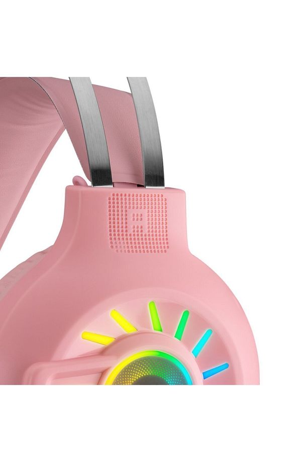 Rm-k44 Zengibar Pembe 7.1 Surround Rgb Işık Efekti Mikrofonlu Oyuncu Kulaklığı - 5