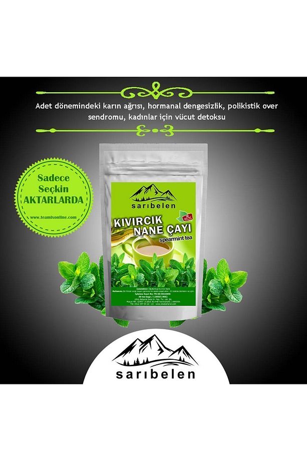 2 Adet Kıvırcık Nane Çayı Pcos & Sindirim Dostu Spearmint Tea 45 G 30 Süzen Poşet - 7