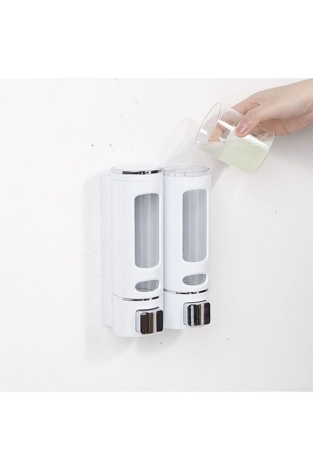 2 ADET 400 ML Şampuan Kutusu Losyon Duş Jeli Kabı, Banyo ve Mutfak İçin Manuel Duş Jeli Dispenseri - 4