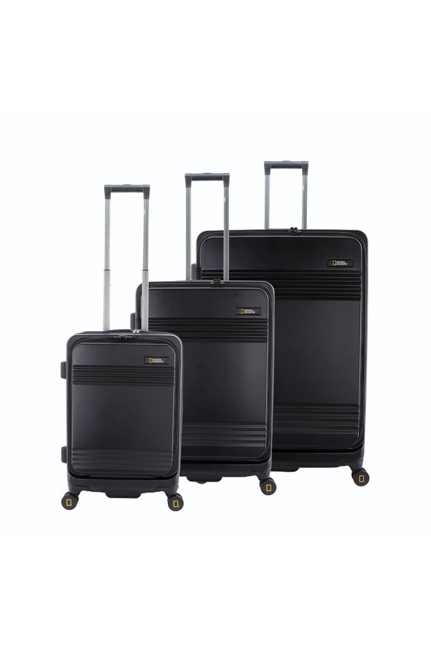 Lodge Travel Suitcase Set 3 pc Black