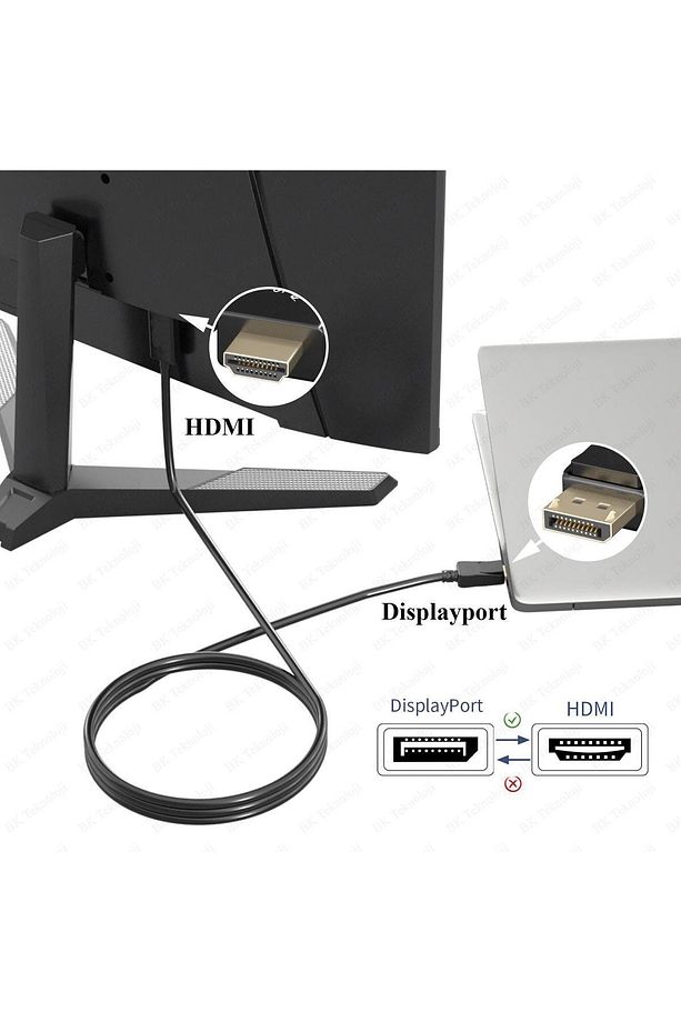 Yüksek Kalite 4K Displayport to HDMI Dönüştürücü Kablo - 1.8 Metre - 4