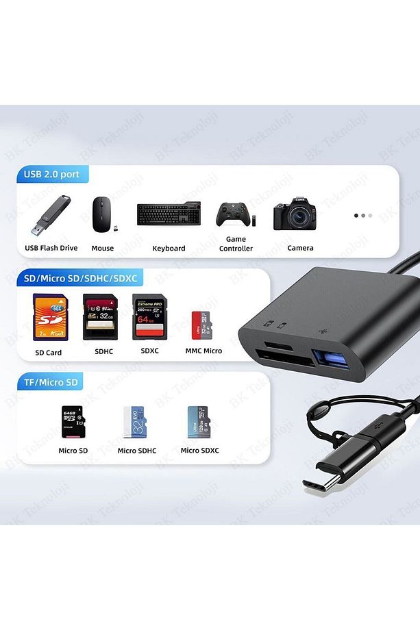 Type-c + Micro Usb 3in1 Otg + Sd-tf Kart Okuyucu - 2