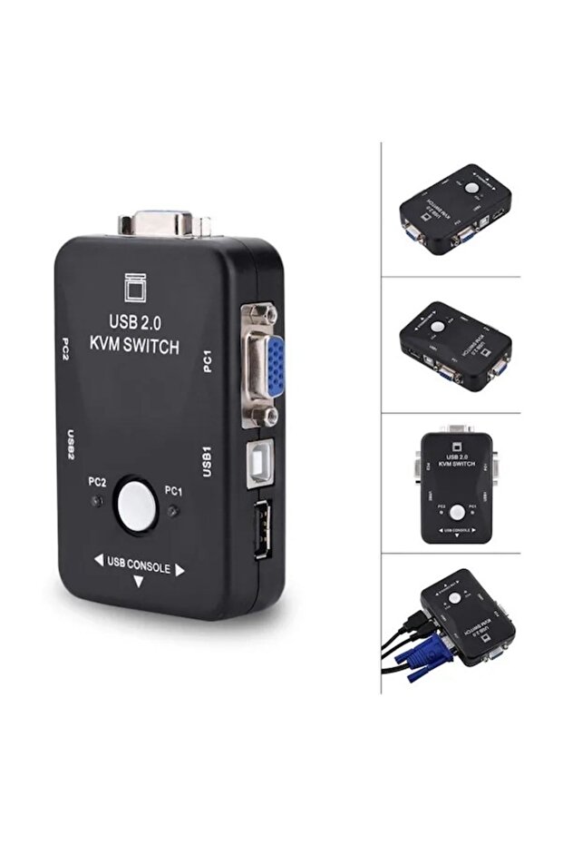 2 Port Usb Kvm Switch 2 Pc Kasa Tek Kontrol - 4