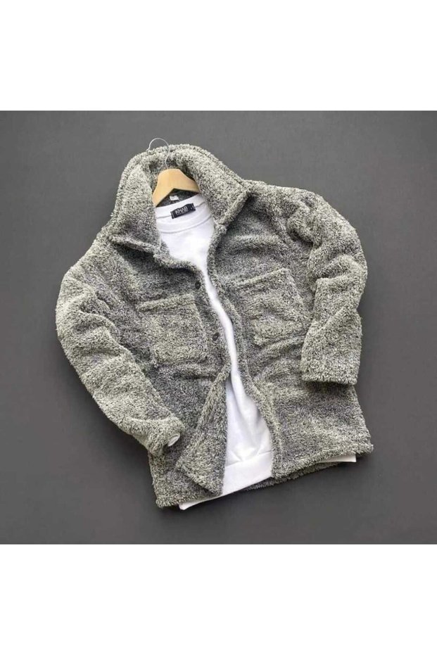Plush Jacket Wool Regular Pattern