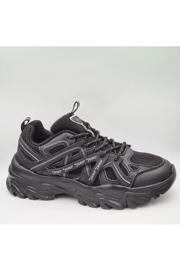 30852 Siyah Unisex Kalın Taban Sneaker Spor Ayakkabı - 1