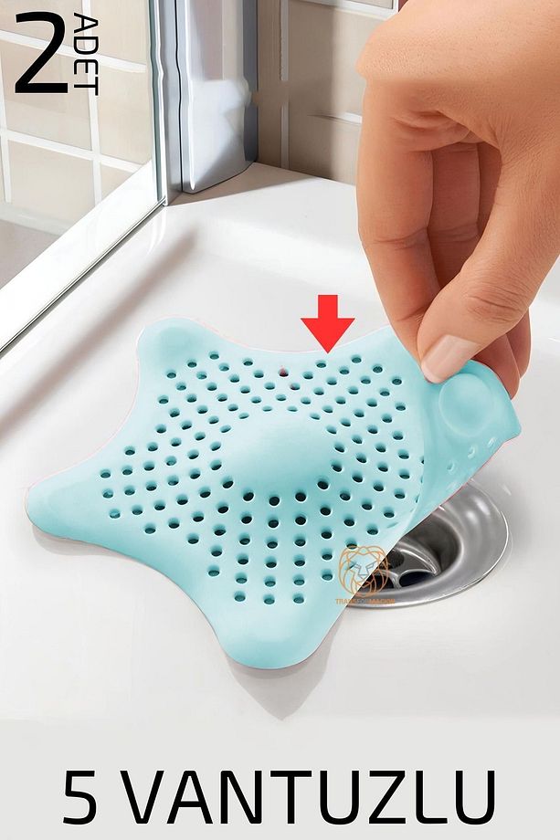 Multi Kullanım 2 Li Vantuzlu Lavabo Gider Süzgeci 714356 - 1