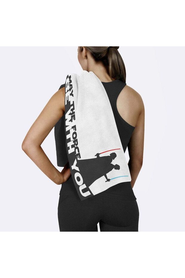 May The Force Be With You B/W - Star Wars Spor Havlusu - 1