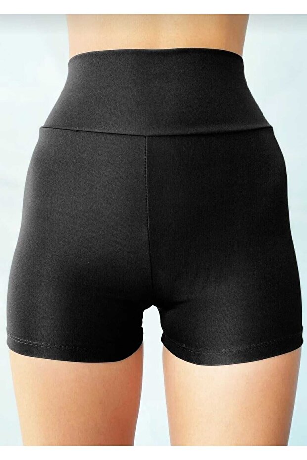 Siyah Günlük & Plaj Mini Kadın Şort - 2