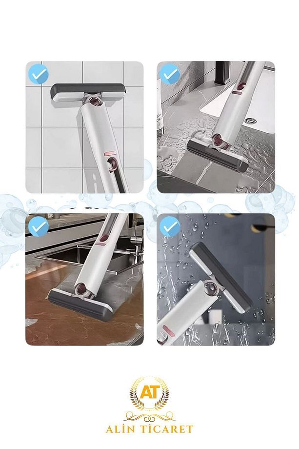 Taşınabilir Mini Mop Kendinden Sıkmalı Mini Temizlik Paspası / Mutfak-Araba-Banyo-Camlarda Kullanım - 2