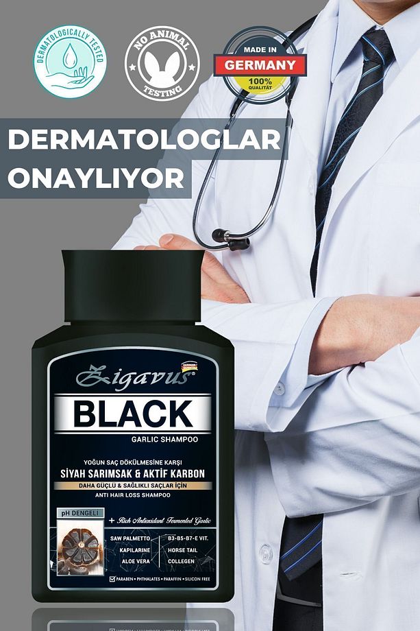 Black - Siyah (Kara) Sarımsaklı - Aktif Karbonlu Şampuan 300 ml 8699349130701 - 3