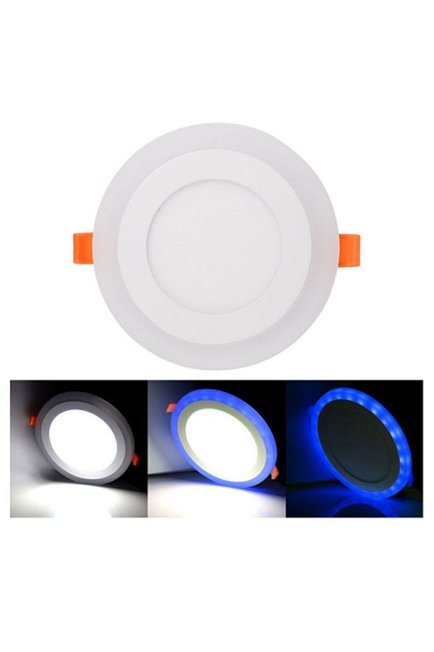 2 Adet Çift Renkli Hero Led Panel 6 3 Watt 14,5 Cm Mavi - Beyaz Iki Renkli Tavan Spot Lambası - 1
