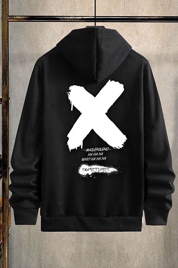 سويت شيرت بطبعة X أحيانًا للجنسين