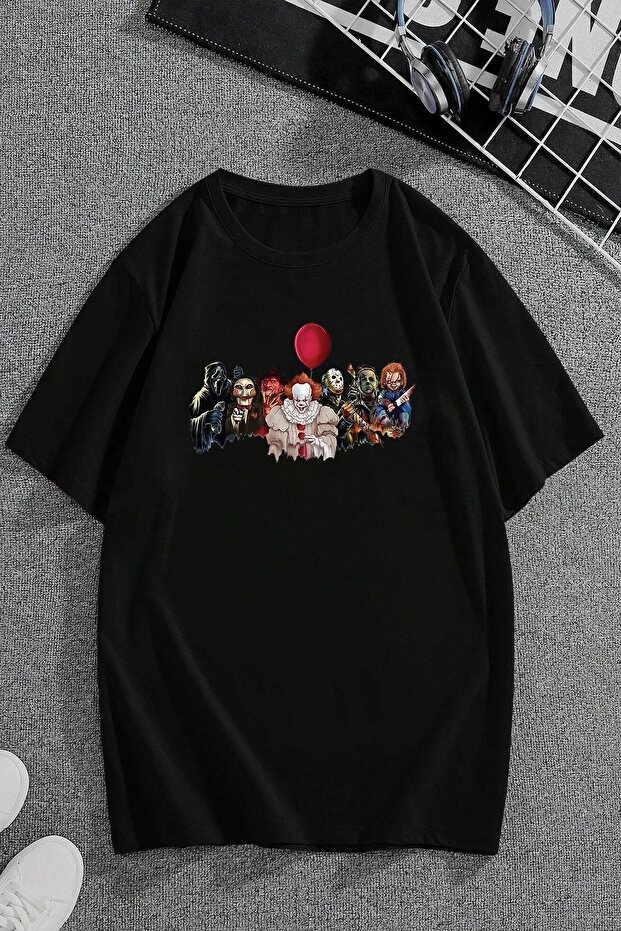 Horror Characters Printed Unisex Oversized T-shirt