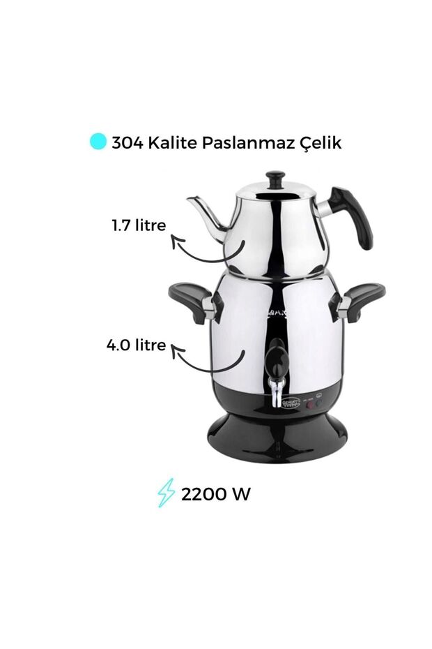 Çay Keyfi - Çaycı Çay Makinası - Semaver Paslanmaz Çelik - 2
