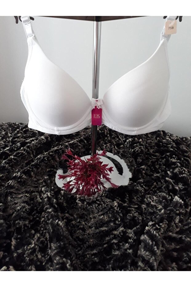 122 Supported White Basic Bra - 2
