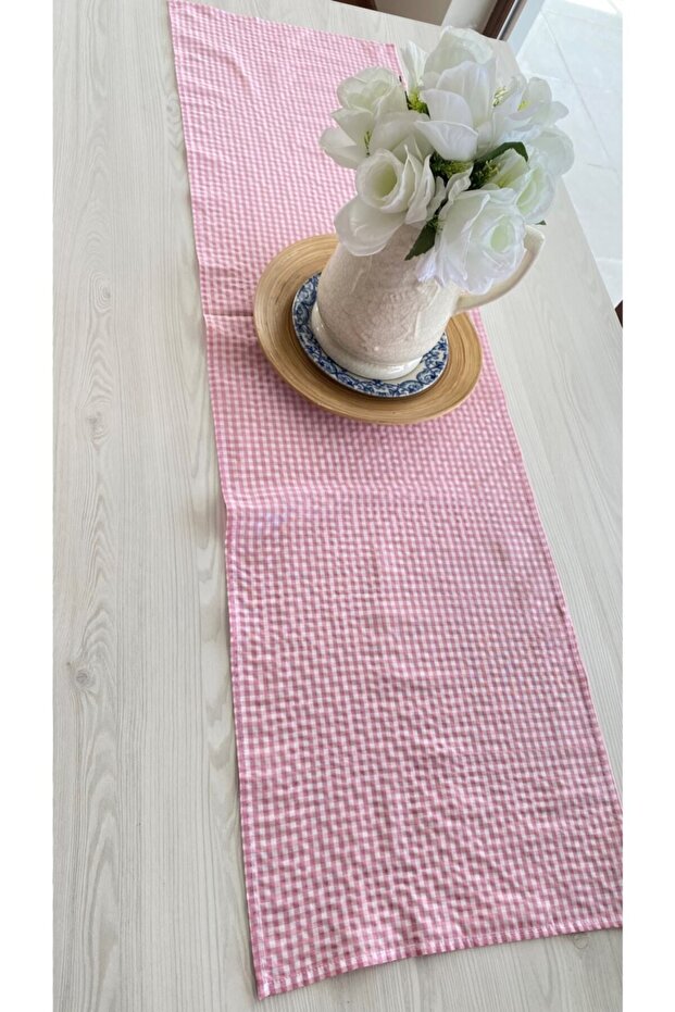 Gingham Pink Runner 40x140cm - 1
