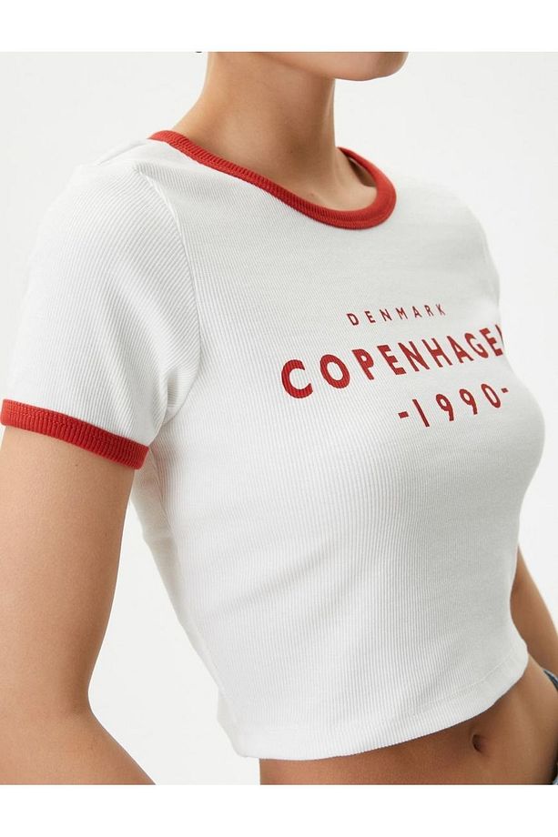 Kadın Kolej Crop Tişört - 5