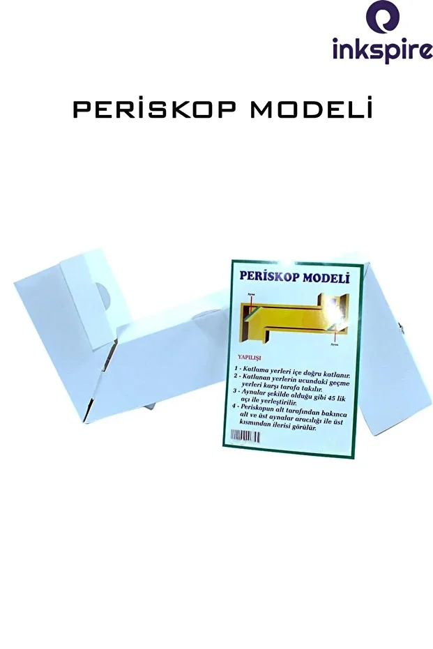 Basit Periskop Yapım Seti 1 Paket Karton Aynalı Periskob Model Seti Fen Bilimleri Deney Seti - 1
