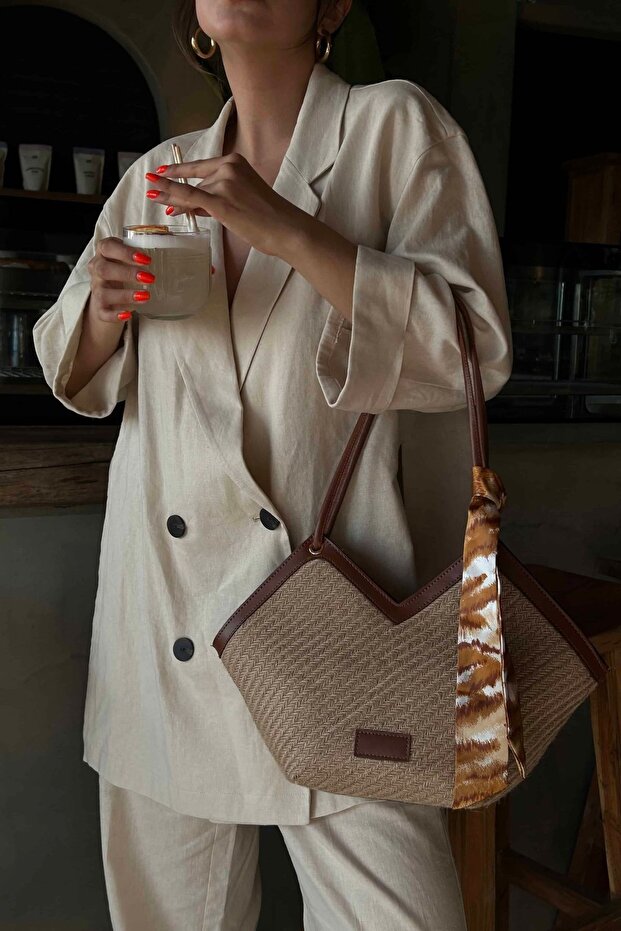 Stella Women's Shoulder Bag with Zippered Scarf