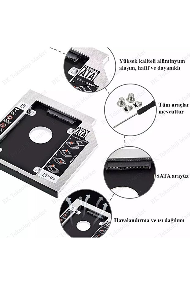 9.5mm Sata 3.0 2.5 Inch Notebook Hdd Ssd Caddy Kızak Kutu - 7