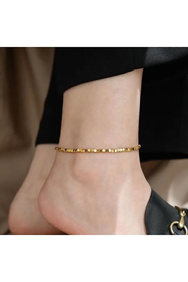 Gold Cube Anklet - 1