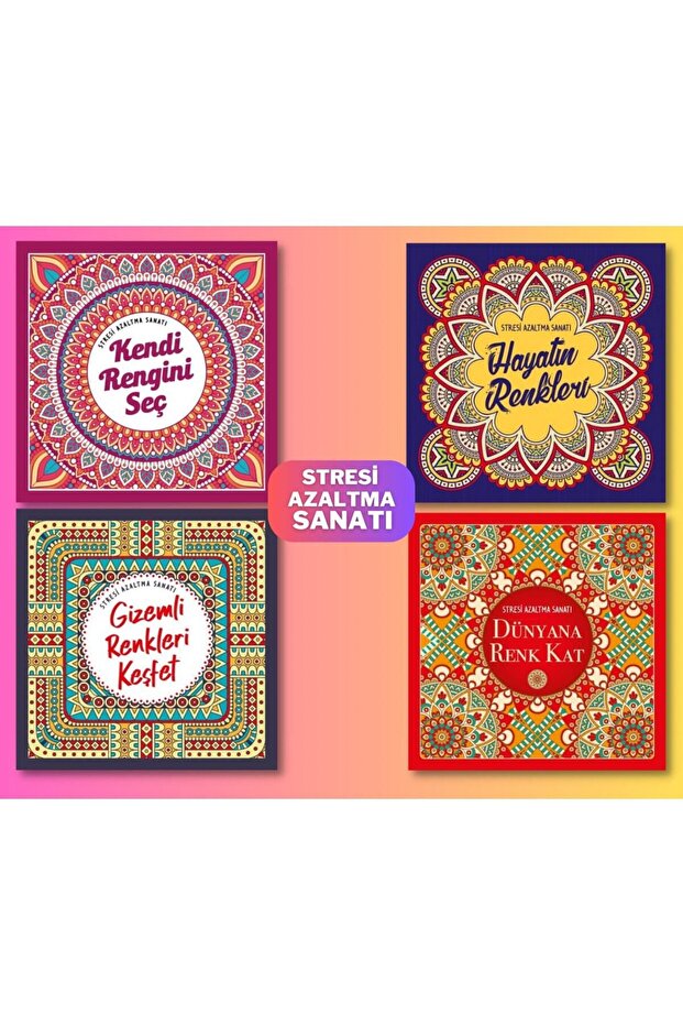 Coloring Set for the Elderly / Art to Reduce Stress (4 Books)