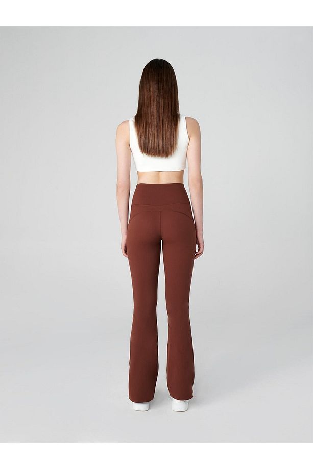 Push Up Light Bootcut Toparlayıcı Ispanyol Paça Tayt Brown - 3