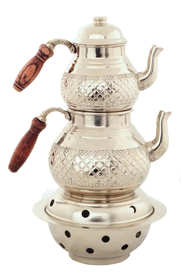 Bakır Çaydanlık Takımı Osmanlı Ocaklı . - 1