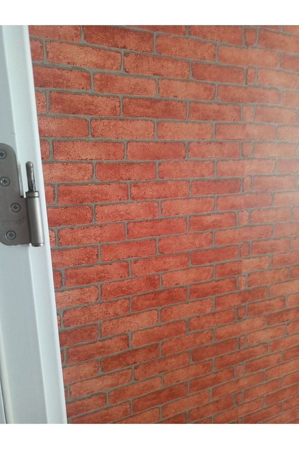 Turuncu Tuğla Duvar Desenli Kendinden Yapışkanlı Folyo Kağıt Kaplama 45 Cm X 5 Metre - 6