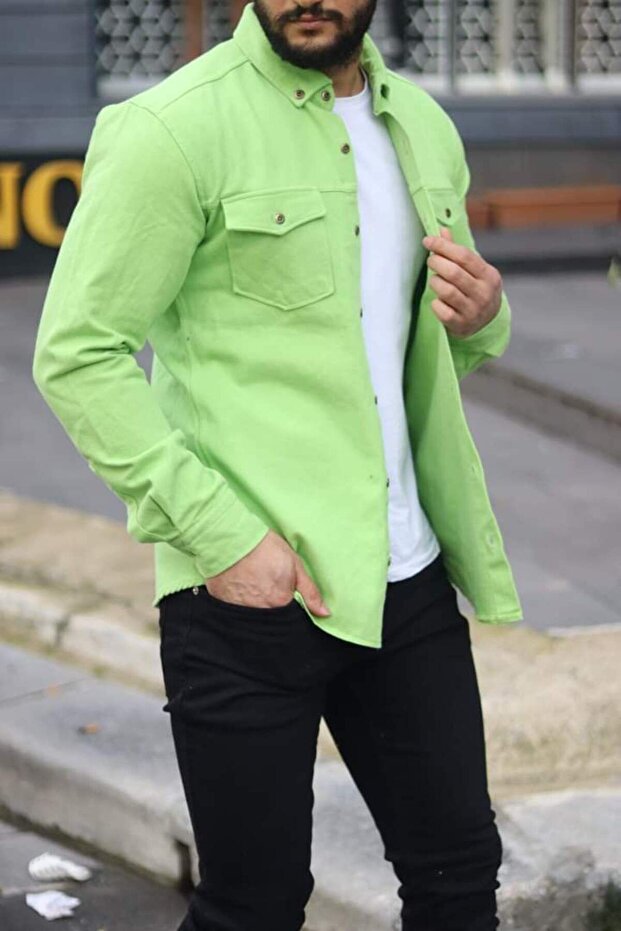 Çift cepli eklemeli gömlek - 4