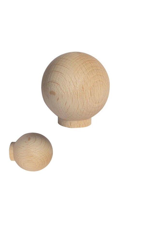 10 Pieces Raw Wooden Ball Handle Wooden Round Handle