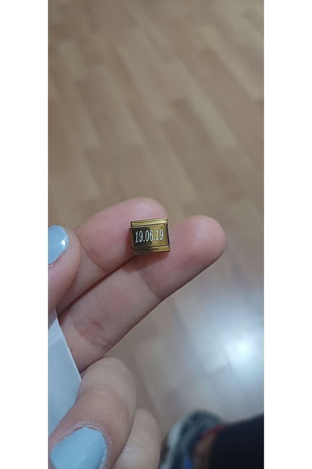 Nomimation Charm Gold Renk Nomi Charm Çelik 9mm Istediğini Yazdır - 1