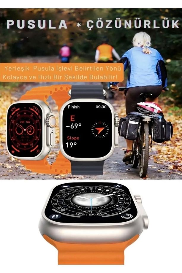 Watch 8 Ultra Uyumlu Akıllı Saat Ios  Andorid Destekli Arama Özeliği Sensörlü Lcd Ekran 3tuş - 6