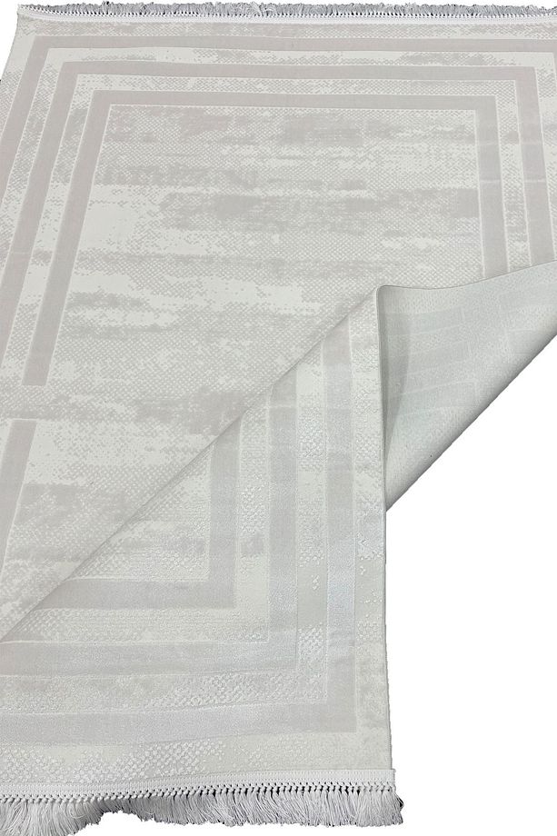 4m2 - 6m2 Modern %100 Akrilik (Yün) Salon Oturma Odası Mutfak Halısı Yumuşak AntiBakteriyel Krem - 5