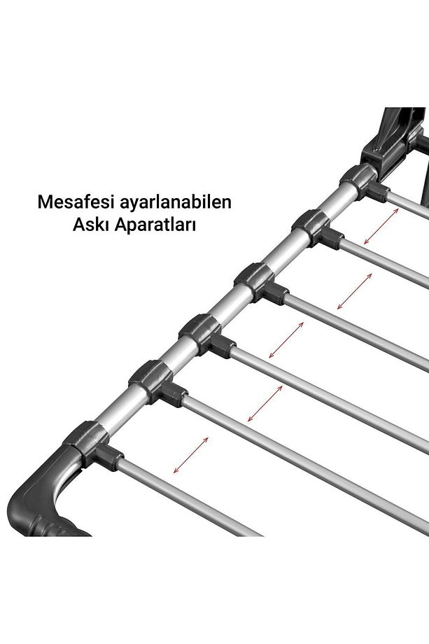 55 Cm Balkon Petek Pencere Uyumlu Ayarlanabilir Çamaşır Askısı - 2