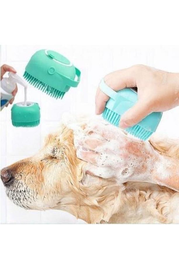 Şampuan Hazneli Kedi Köpek Yıkama Fırçası - 1