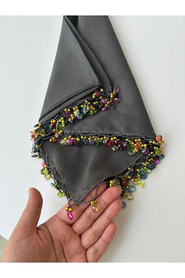 Handcrafted Edge Beaded Writing Cheesecloth Dowry Gift