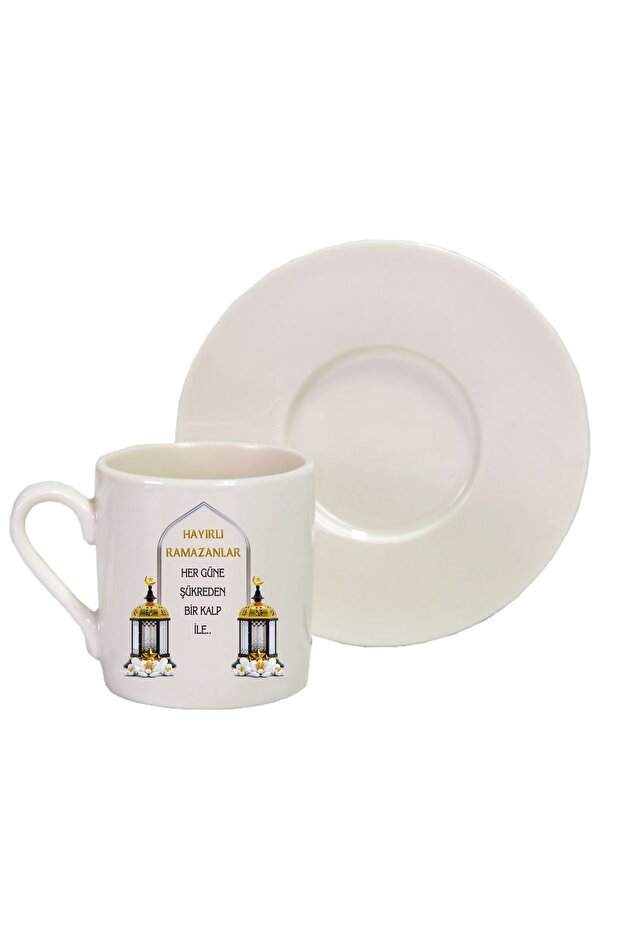 Happy Ramadans Design Printed Turkish Coffee Cup 1 Piece