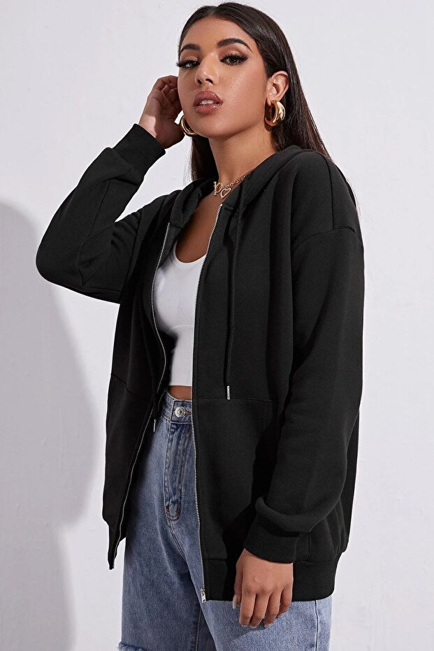 Bluza z kapturem i zamkiem błyskawicznym - 2