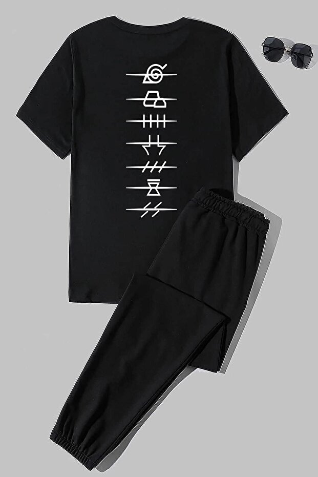 Unisex Ninja Akatsuki Printed 2-Piece Tracksuit Set