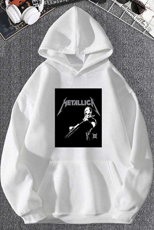 Unisex Metalica Printed Oversize Sweatshirt