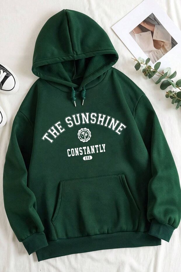سويت شيرت كبير الحجم مطبوع عليه Sunshine