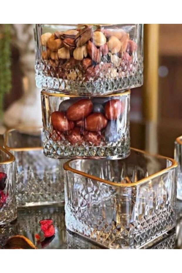 وعاء مربع منقوش مكون من 6 قطع - 3